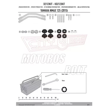 Plexi-szélvédő TARTÓ YAMAHA N-Max 125 (2015-2018) GIVI