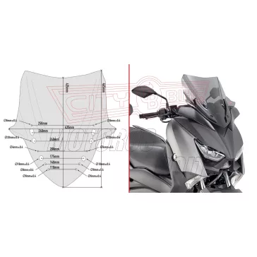   Plexi-szélvédő YAMAHA X-Max 125 (2018-2022) / YAMAHA X-Max 300 (2017-2022) / YAMAHA X-Max 400 (2018-2021) GIVI