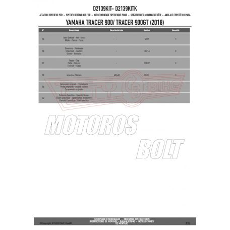 Plexi-szélvédő TARTÓ Yamaha Tracer 900 / Tracer 900 GT (2018-2019) GIVI