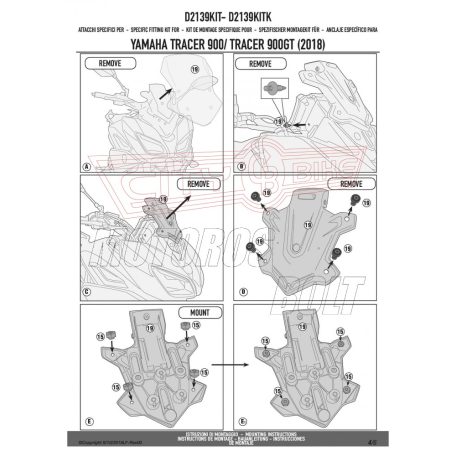 Plexi-szélvédő TARTÓ Yamaha Tracer 900 / Tracer 900 GT (2018-2019) GIVI