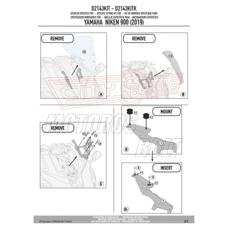 Plexi-szélvédő TARTÓ Yamaha Niken 900 (2019-2024) GIVI
