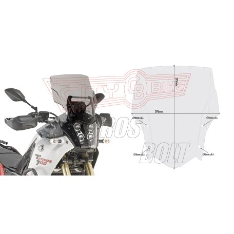 Plexi-szélvédő YAMAHA Ténéré 700 (2019-2020) / YAMAHA Ténéré 700 (2021-2024) GIVI