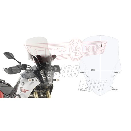 Plexi-szélvédő YAMAHA Ténéré 700 (2019-2024) GIVI