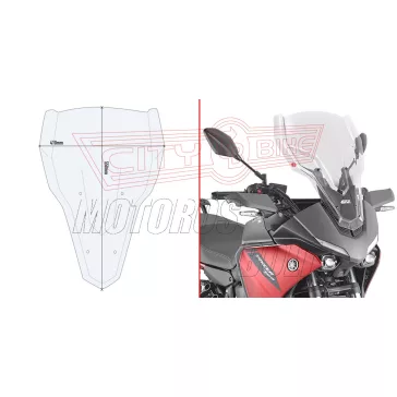 Plexi-szélvédő YAMAHA Tracer 700 (2020-2024) GIVI