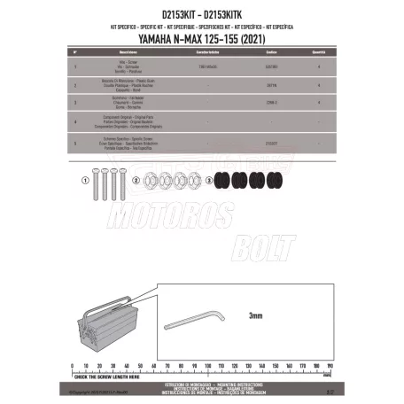 Plexi-szélvédő TARTÓ Yamaha N-Max 125-155 (21-24) GIVI