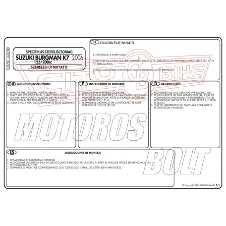 Plexi-szélvédő TARTÓ Suzuki Burgman 125-200 K7-K8-K9-L0-L1-L2 (06-13) / SUZUKI BURGMAN 125-200 ABS (14-18) GIVI
