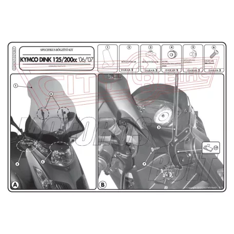 Plexi-szélvédő TARTÓ Kymco Dink 50-125-200 I (06-16) GIVI