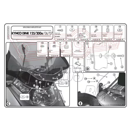 Plexi-szélvédő TARTÓ Kymco Dink 50-125-200 I (06-16) GIVI