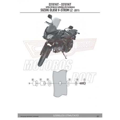 Plexi-szélvédő TARTÓ Suzuki DL 650 V-Strom L2-L3-L4-L5-L6 (11-16) GIVI