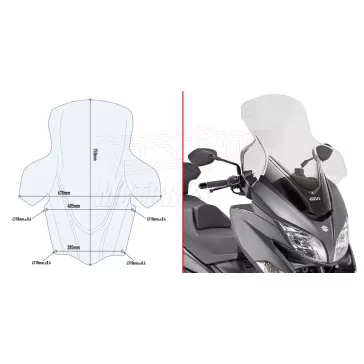 Plexi-szélvédő Suzuki Burgman 400 (2017-2024) GIVI