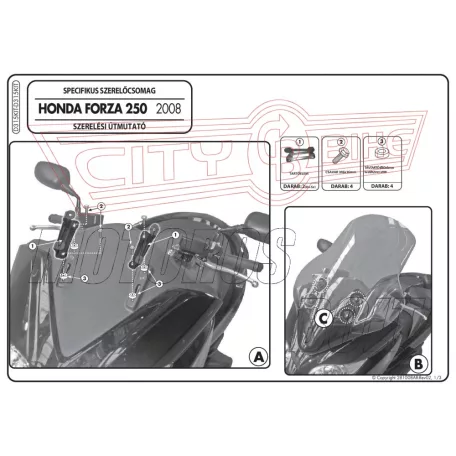 Plexi-szélvédő TARTÓ Honda Forza 250 X / EX (08-12) GIVI