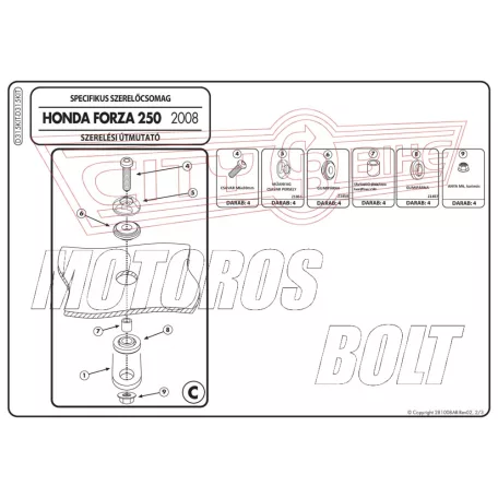 Plexi-szélvédő TARTÓ Honda Forza 250 X / EX (08-12) GIVI