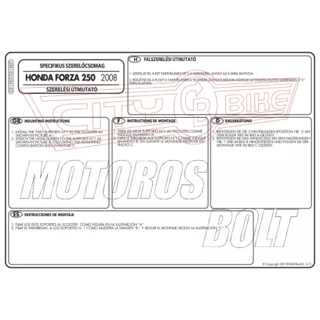 Plexi-szélvédő TARTÓ Honda Forza 250 X / EX (08-12) GIVI