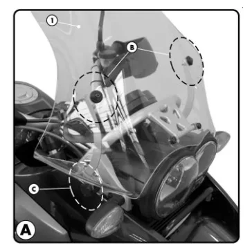Plexi-szélvédő TARTÓ BMW R 1200 GS (04-12) GIVI