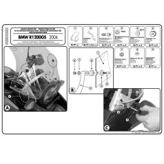Plexi-szélvédő TARTÓ BMW R 1200 GS (04-12) GIVI