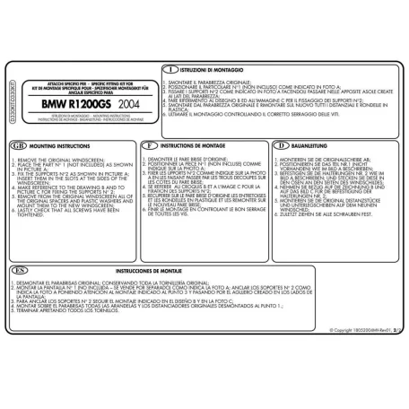 Plexi-szélvédő TARTÓ BMW R 1200 GS (04-12) GIVI