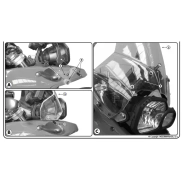   Plexi-szélvédő TARTÓ BMW F 650 GS / BMW F 800 GS (08-17) GIVI