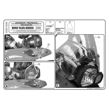   Plexi-szélvédő TARTÓ BMW F 650 GS / BMW F 800 GS (08-17) GIVI