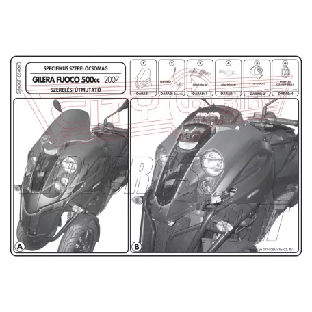 Plexi-szélvédő TARTÓ Gilera Fuoco 500 (07-14) GIVI