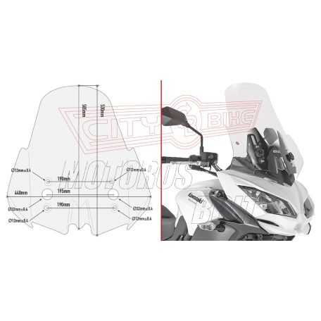 Plexi-szélvédő Kawasaki Versys 650 (2015-2018) GIVI