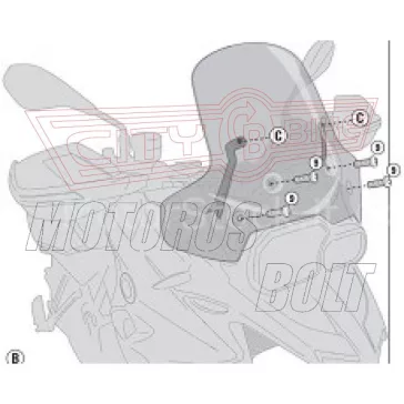 Plexi-szélvédő TARTÓ BMW F 700 GS (13-17) GIVI