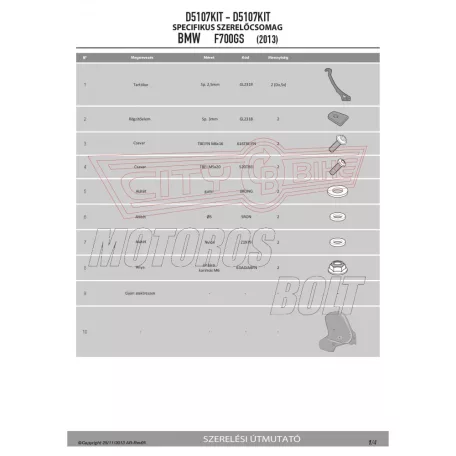 Plexi-szélvédő TARTÓ BMW F 700 GS (13-17) GIVI