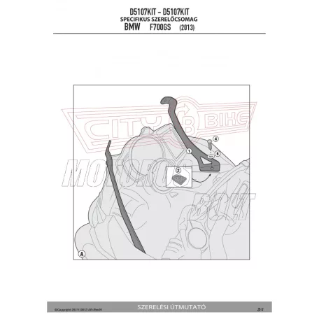 Plexi-szélvédő TARTÓ BMW F 700 GS (13-17) GIVI