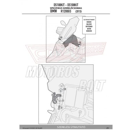 Plexi-szélvédő TARTÓ BMW R 1200 GS (13-18) / BMW R 1200 GS ADVENTURE (14-18) GIVI