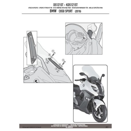 Plexi-szélvédő BMW C 650 Sport (2016-2020) GIVI