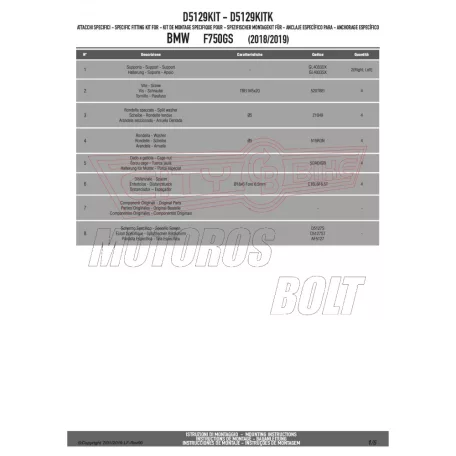 Plexi-szélvédő TARTÓ BMW F 750 GS (2018-2020) (2021-2023) GIVI