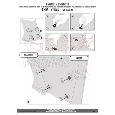 Plexi-szélvédő TARTÓ BMW F 750 GS (2018-2020) (2021-2023) GIVI