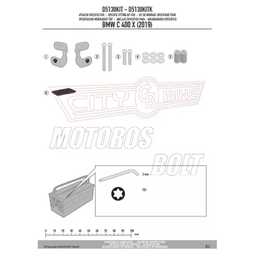 Plexi-szélvédő TARTÓ BMW C 400 X (2019-2024) GIVI