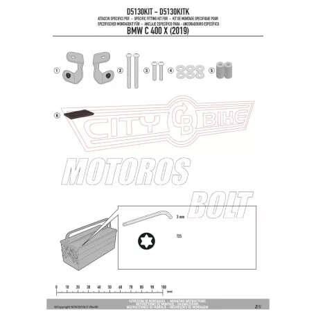 Plexi-szélvédő TARTÓ BMW C 400 X (2019-2024) GIVI