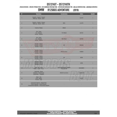 Plexi-szélvédő TARTÓ BMW R 1250 GS (19 > 23)/ BMW R 1250 GS ADVENTURE (19 > 24) GIVI