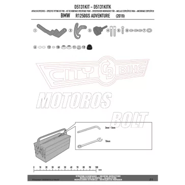   Plexi-szélvédő TARTÓ BMW R 1250 GS (19 > 23)/ BMW R 1250 GS ADVENTURE (19 > 24) GIVI