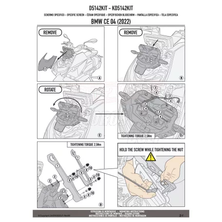 Plexi-szélvédő TARTÓ BMW CE-04 (22-24) GIVI