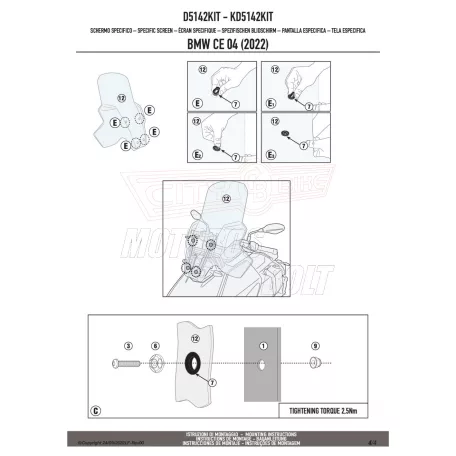 Plexi-szélvédő TARTÓ BMW CE-04 (22-24) GIVI