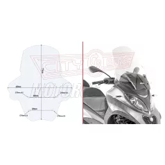   Plexi-szélvédő Piaggio MP3 350-400-500 Sport / Business (2018-2022) GIVI