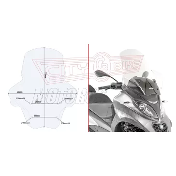   Plexi-szélvédő Piaggio MP3 350-400-500 Sport / Business (2018-2022) GIVI