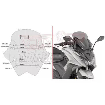 Plexi-szélvédő Kymco AK 550 (2017-2022) GIVI