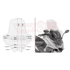 Plexi-szélvédő Kymco AK 550 (2017-2022) GIVI