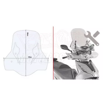 Plexi-szélvédő TARTÓ D6114KIT