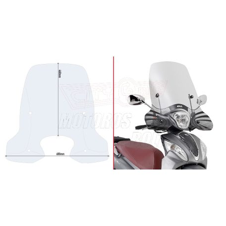 Plexi-szélvédő KYMCO PEOPLE ONE 125-150 (13 > 23) GIVI