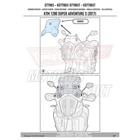Plexi-szélvédő KTM 1290 Super Adventure R (2017-2018) / KTM 1290 Super Adventure S (2017) GIVI