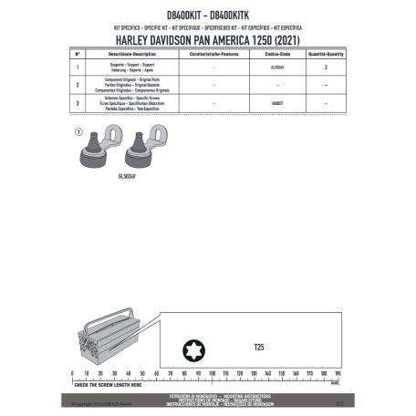 Plexi-szélvédő TARTÓ Harley Davidson Pan America 1250 (21-23)