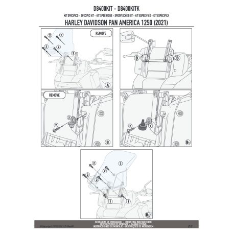 Plexi-szélvédő TARTÓ Harley Davidson Pan America 1250 (21-23)