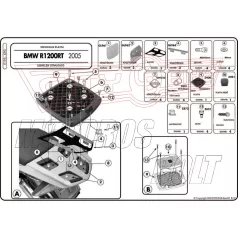   Csomagtartó platni BMW R 1200 RT (05-13) GIVI MonoKEY dobozhoz