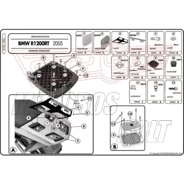   Csomagtartó platni BMW R 1200 RT (05-13) GIVI MonoKEY dobozhoz