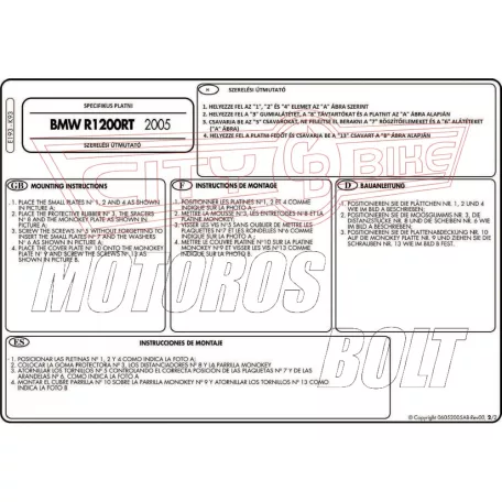 Csomagtartó platni BMW R 1200 RT (05-13) GIVI MonoKEY dobozhoz