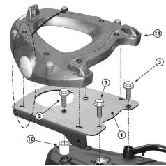   Csomagtartó platni BMW F 650 GS / BMW F 800 GS (08-11) GIVI MonoKEY dobozhoz